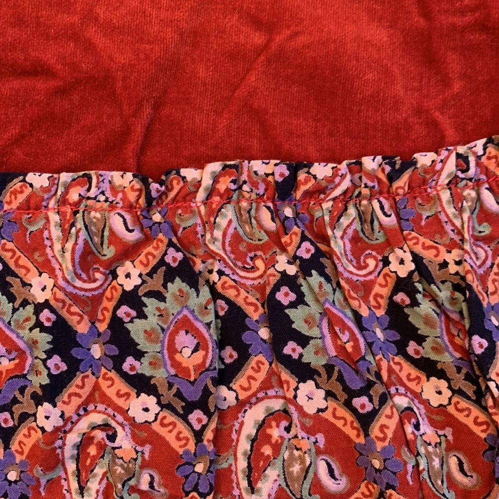 Vintage velvet and cotton skirt - Picture 2 of 5